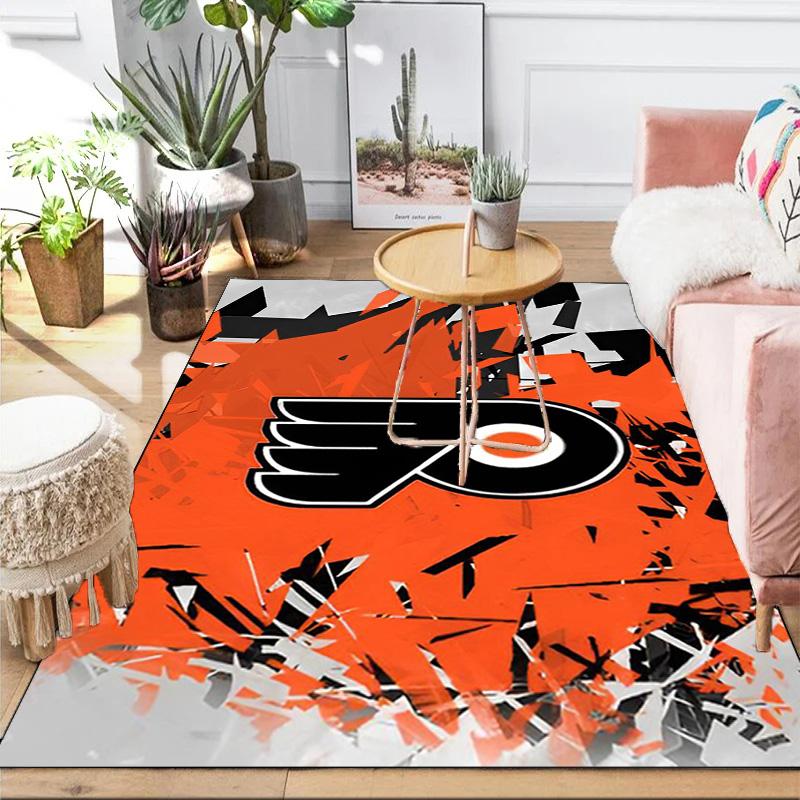 Flyers Hockey Logo Art Area Rug Suitable for Indoor And Outdoor,Carpets for Kitchens, Homes, Offices, Living Rooms,Home Decor,Christmas Gift
