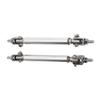 2 Pcs Splitter Strut Rods 7.5cm Adjustable Bumper Protector Lip Rod Splitter Silver Universal For Car