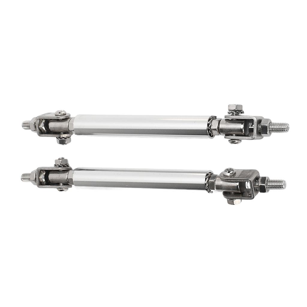 2 Pcs Splitter Strut Rods 7.5cm Adjustable Bumper Protector Lip Rod Splitter Silver Universal For Car