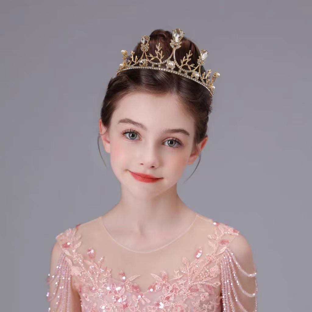 Kristallblatt-Krone Kopfschmuck für Kinder für Prinzessin, Weihnachten und Geburtstagsfeiern