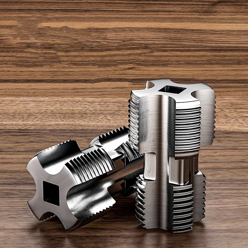 4/6-points Double Head Water Pipe Inner Hole Wire Opener, Electric Drill Compatible Hexagonal Universal Water Pipe Tapping Tool