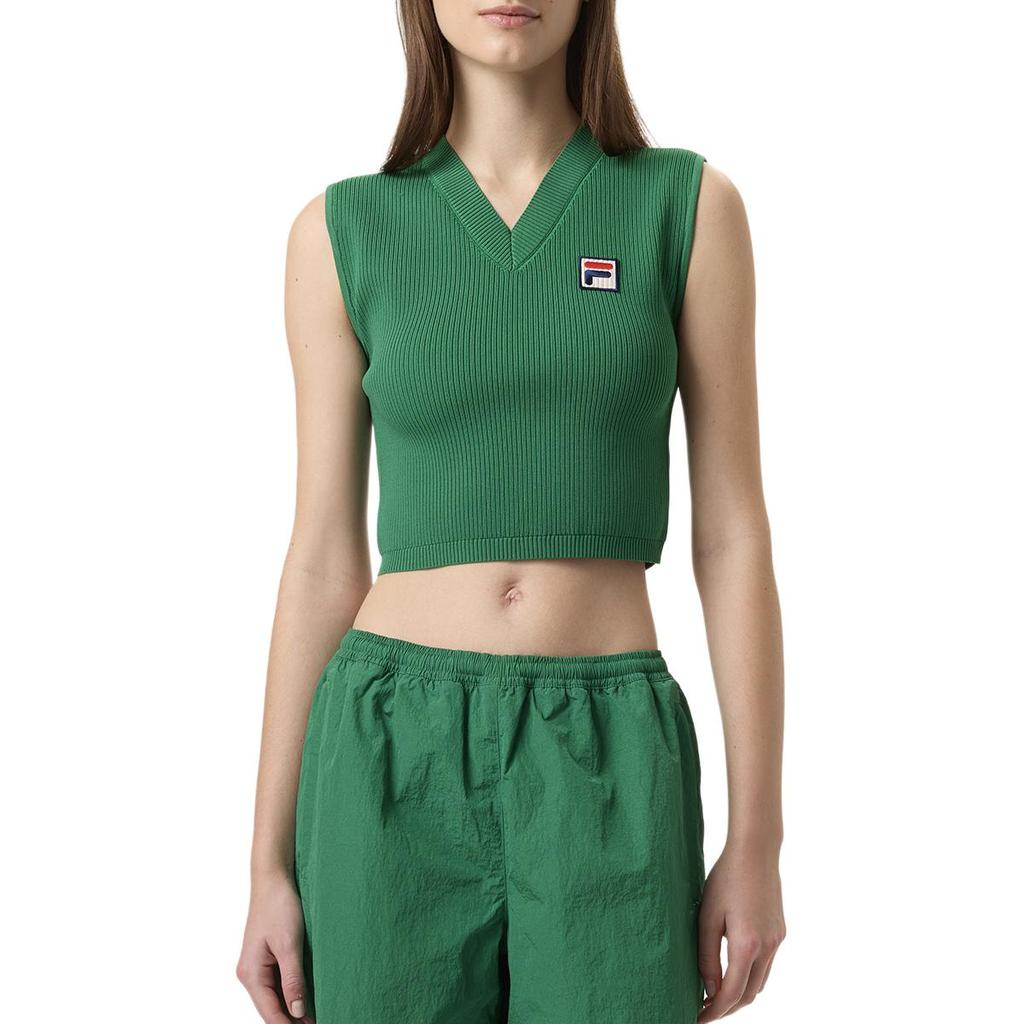 FILA X Hailey Collaboration Simple Versatile Comfortable College Style Tennis Vest Women tops Green A71W523102F-GN