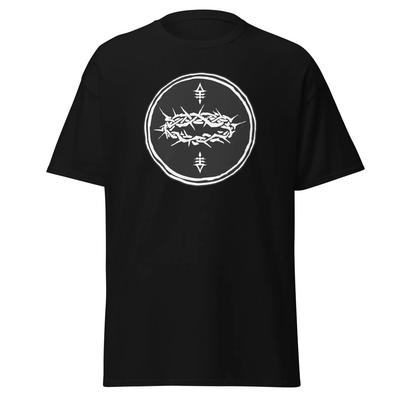 Unisex Adult Casual Graphic Metal Thorn Circle Sigil T-Shirt Occult...