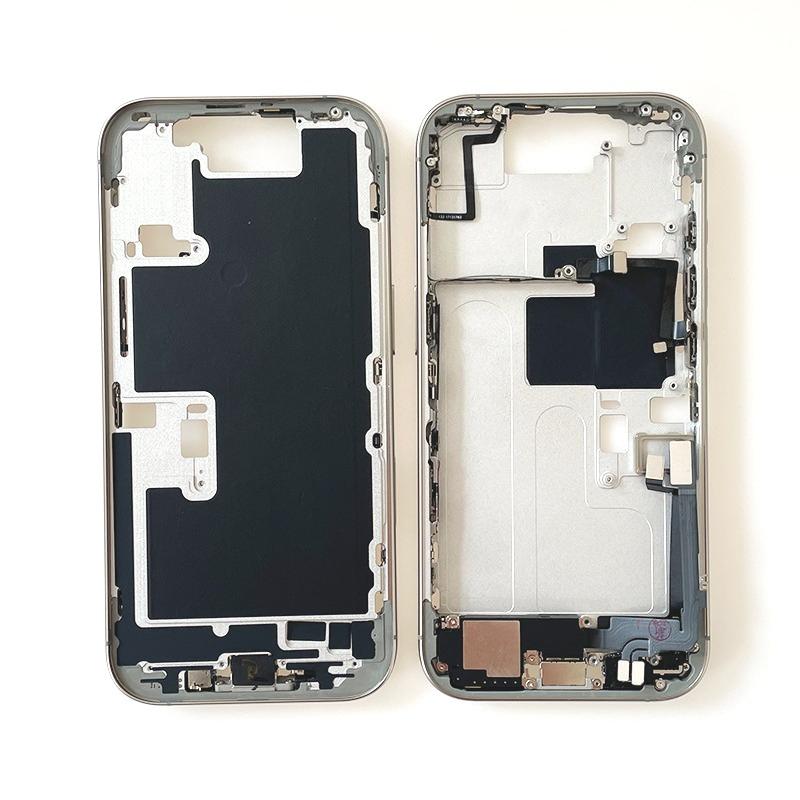 Pro iPhone 16 Pro Celý kryt Střední rám Rámeček S flex kabelem hlasitosti a napájení Boční tlačítka Šasi Náhradní díly
