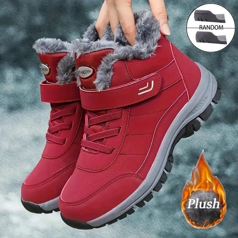 Fashion Boots Woman Snow Plus Size Ladies Shoes Lace Up Shoes Women Platform Warm Ankle Boots Solid Botas Mujer Winter Girls Boots