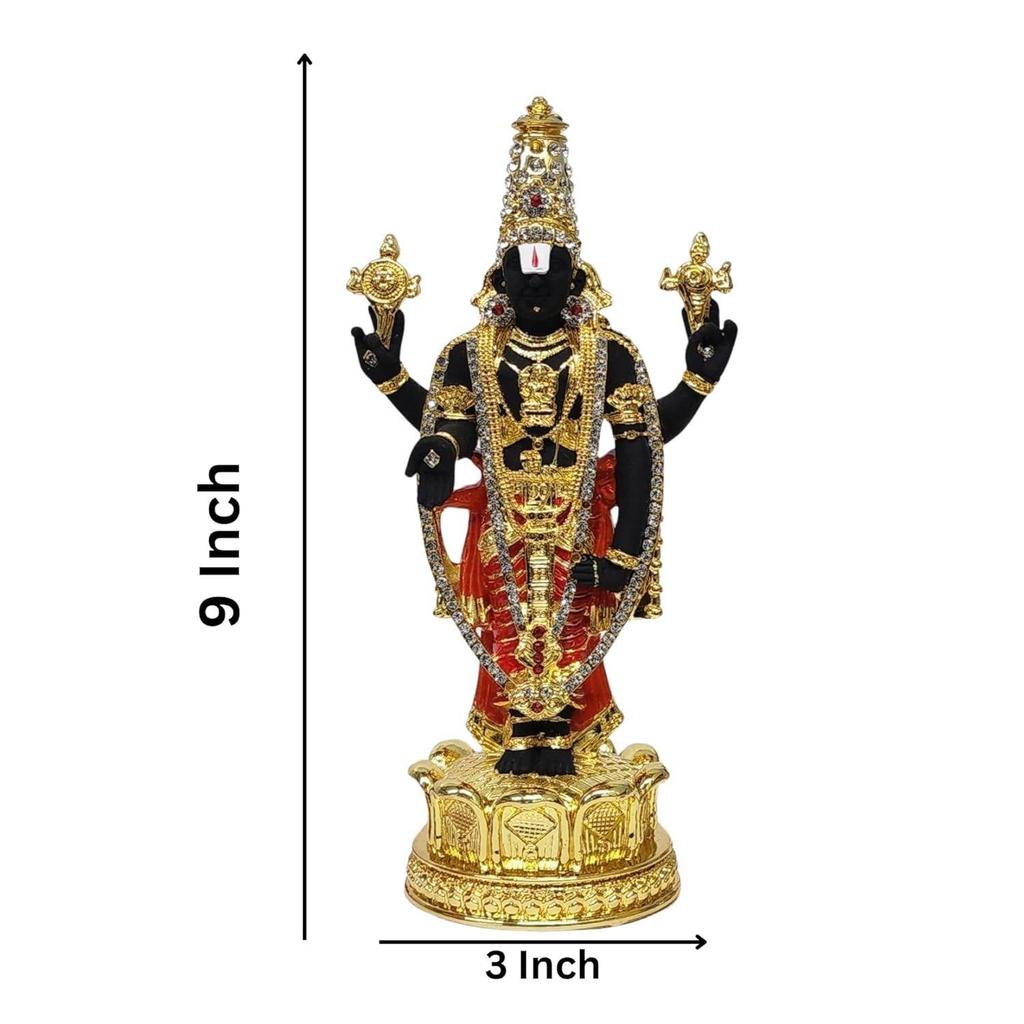 Tirupati Balaji Idol für Mandir | Pooja-Raum Lord Vishnu Shree Venkateswara Swamy Statue Gott Balaji zum Geschenk Wohnzimmer