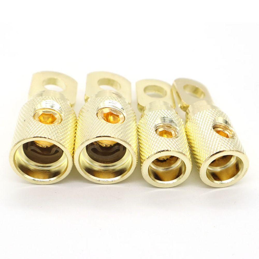 Gold-plated Gold Ring Set Screw Pure copper Battery Ring Terminals  Car audio modification