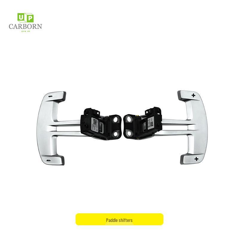Compatible with 2020+ Land Rover Defender 110/90: Carbon Fiber Nappa Steering Wheel with Alcantara Paddle Shifters & Clock Spring.