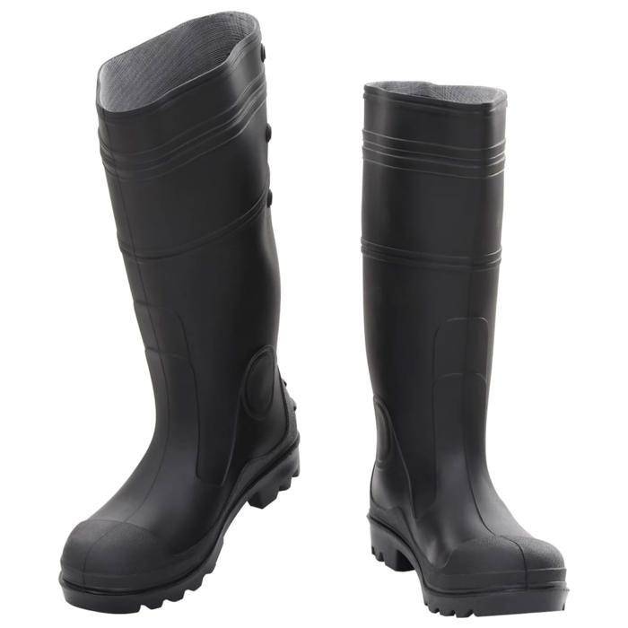 VidaXL Bottes de pluie noir taille 38-46 PVC