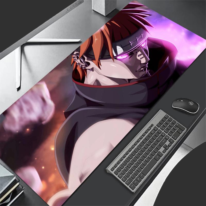 Mauspad Professionell Esports-Spieler Geschwindigkeit Naruto Pain XXL Verriegelte Kante Gummi Spiel Erweitert Schreibtischmatte Mauspads Tastaturmatte