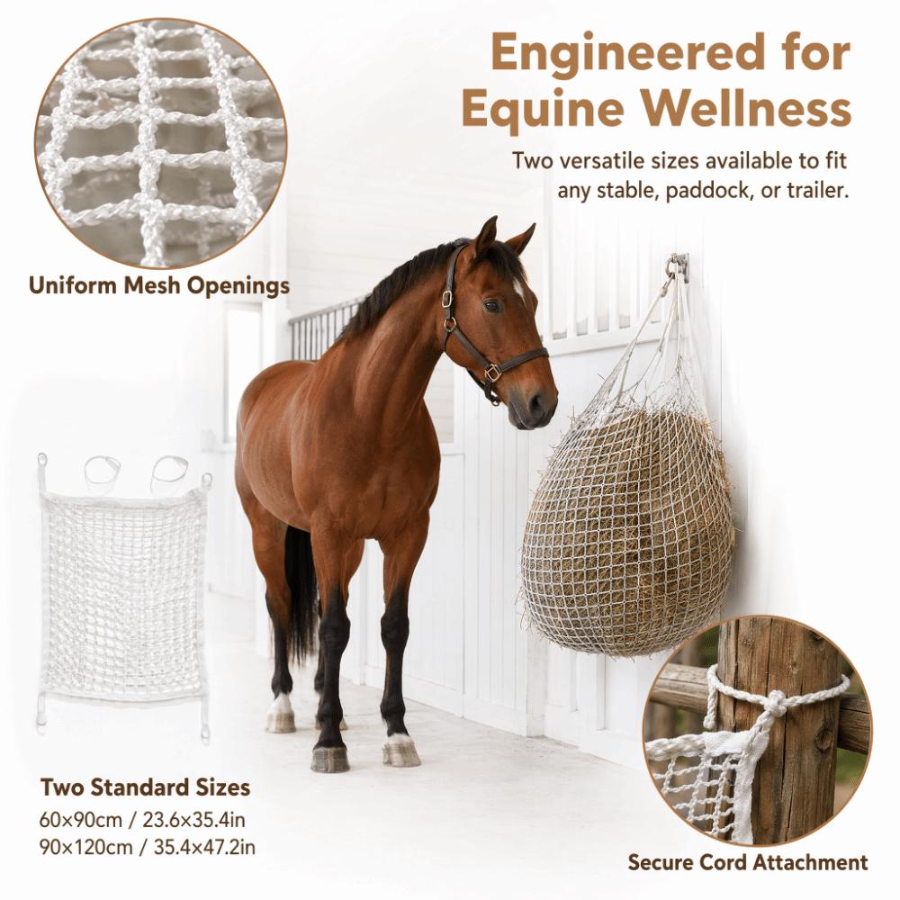 Mesh Hole Design Slow Feed Forage Net PE Woven Rope Horse Forage Bag Forage Net Bag Horses