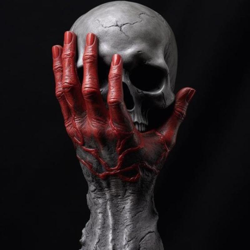 Y Anime Berserk Figure Resin Berserk Hand and Skull of God Figure Devil Hand Gothic Halloween Crafts Ornament Home Decoration