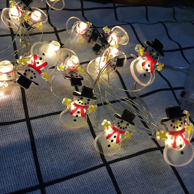 2m 20 Lights Christmas Lights Garland Santa Claus String Lights For Party Decorations Xmas Tree Decor New Year Gift 2025
