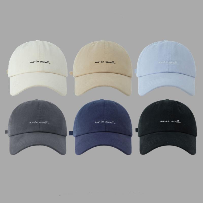 Retro soft-top baseball hat for men and women, versatile autumn and winter, washed cotton, wide-brimmed face, small peaked cap