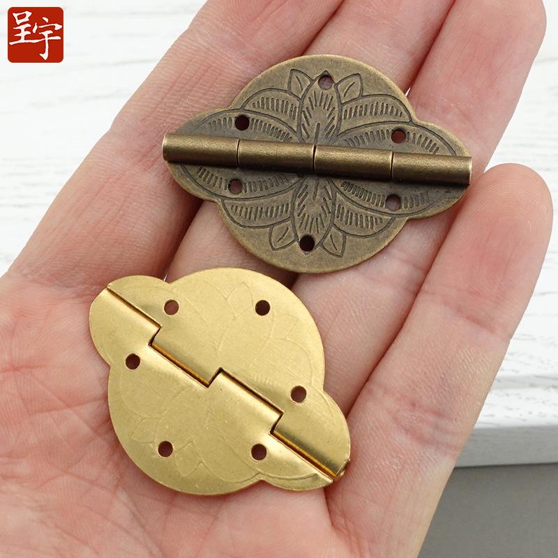 Retro Chinese Style Small Folding Butterfly Antique Jewelry Box with Pure Copper Hinges