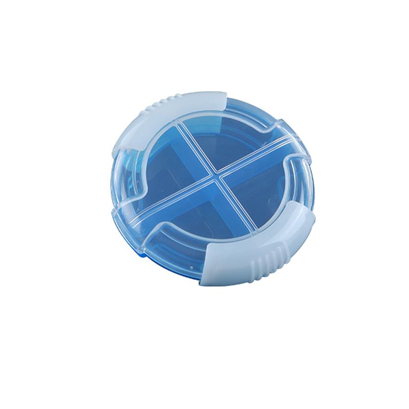 Täglicher Mini-Pillen-Medikamentenbehälter Aufbewahrungsbox Tragbare Pillendose Fächerteiler Tablette Survival Outdoor Reisen 4 Fächer