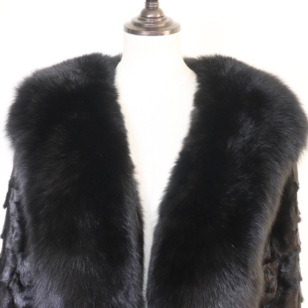 Real Mink Fur Coat For Women Winter Warm 100% Genuine Mink Fur Jacket With Fox Fur Collar Lady Quality Natural Mink Fur Overcoat