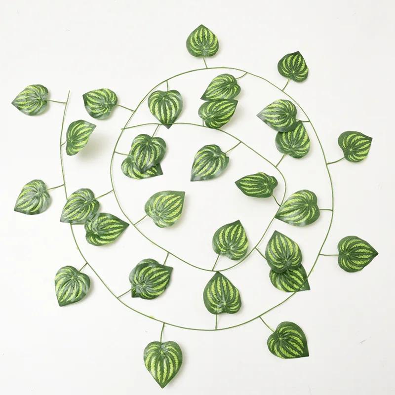 1Pcs 210Cm Green Silk Artificial Hanging Christmas Garland Plants Vine Leaves Diy Home Wedding Party Bathroom Garden Decoration
