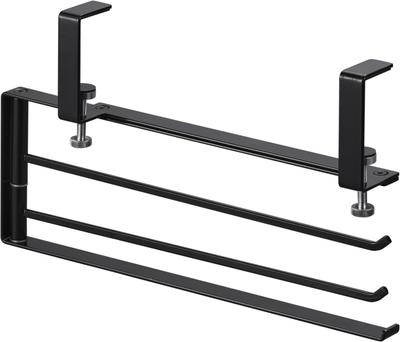 Yamazaki Jitsugyo Range Hood Horizontal Movable Dish Cloth Hanger Black When Stored W26 X D3.7 X H15.2cm Tower Dish Hanger Just Clip It To the Range