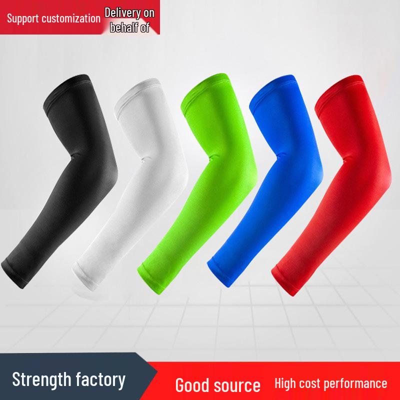 

Unisex Basketball Arm Sleeve with Elbow Pad & Wrist Guard - Lycra, Non-slip, Breathable, Sun Protection for Sports, Cycling, Running. XL