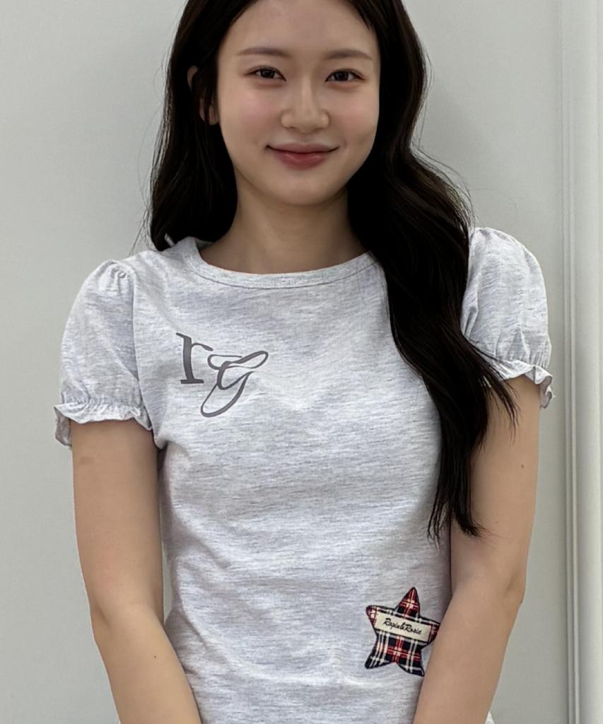 Loginaenloji Rg Lettering Check Star T-Shirt White Melange