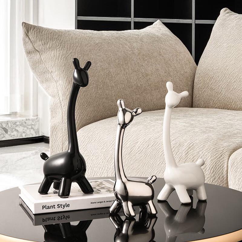 Elegant Electroplated Ceramic Deer Ornament