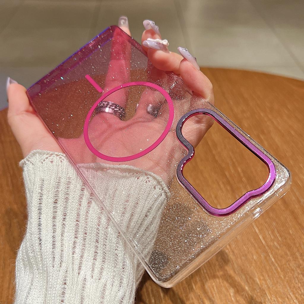 Fashion Gradient Color Glitter Phone Case for Samsung S25 Edge S24 S23 S22 Ultra S24 FE S25 Plus Wireless Charging Back Cover
