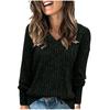 Women's Blouse Long Sleeve V-Neck Shirt Pit Stripe Milled Fashion Temperament Top