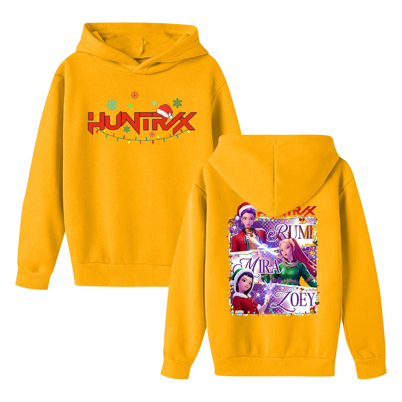 

Kids Long Sleeve Loose Pullover Letter Print Drawstring Hooded Sweatshirt 150 помаранчевий