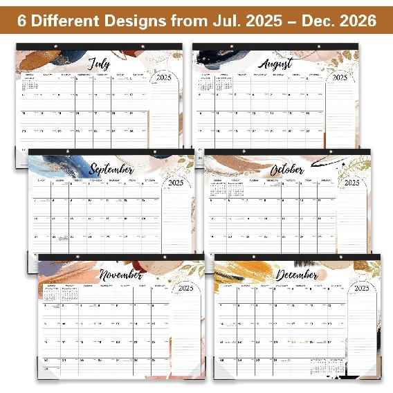 2026 Desk Calendar - 18 Months Large Desk Calendar from Jul. 2025 - Dec. 2026, 14.6" x 11.5", Desk Pad Calendar 2025-2026 with 2 Corner Protectors