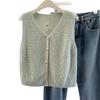 Women's Knitwear, Solid Color, Button-Front