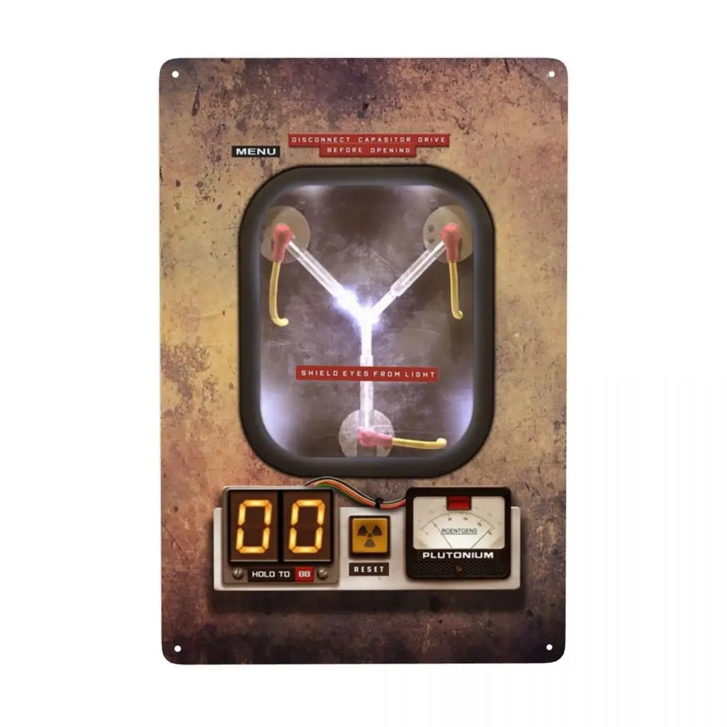 Flux Capacitor Metal Sign - Back To The Future Modern Tin Decorative Plaques, Office Store Pubs Club Art Decor