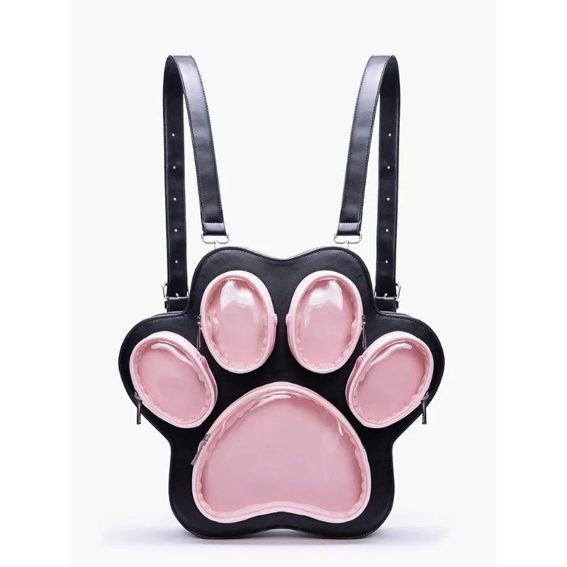 Sweet Cute Cat Paw Lolita Bag Ladies Multi Layer Large Capacity Backpack Women Fashion Color Black Shoulder Bags Mochilas Mujer