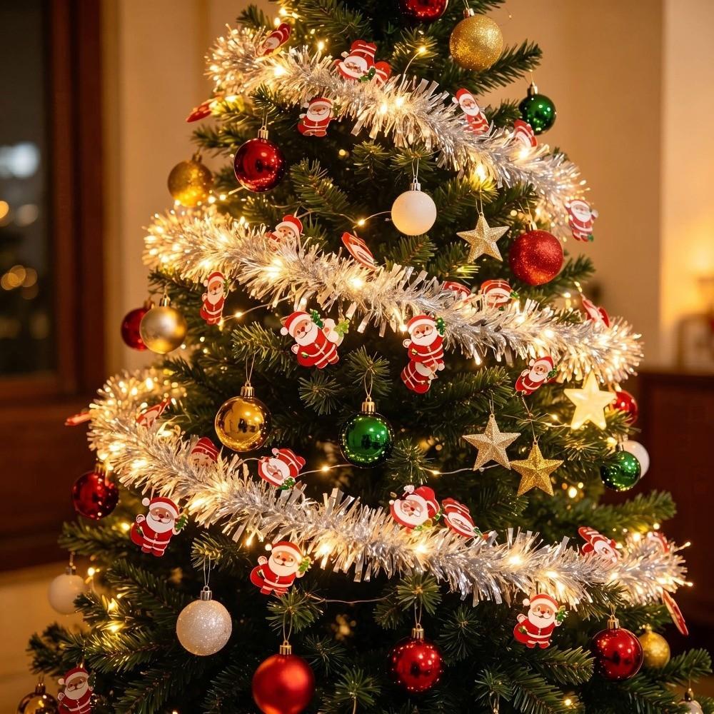 Glowing Light Christmas LED String Lights Santa Claus Xmas Tree Pendant  Home Decor