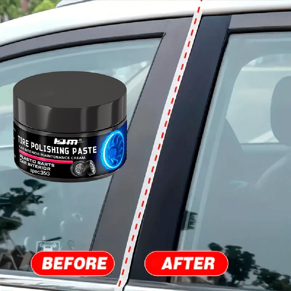 KJM - All-In-One Black Plastic And Leather Repair Agent - Car Interior Restoration Paste, Featuring Color Correction, Glossy Pol