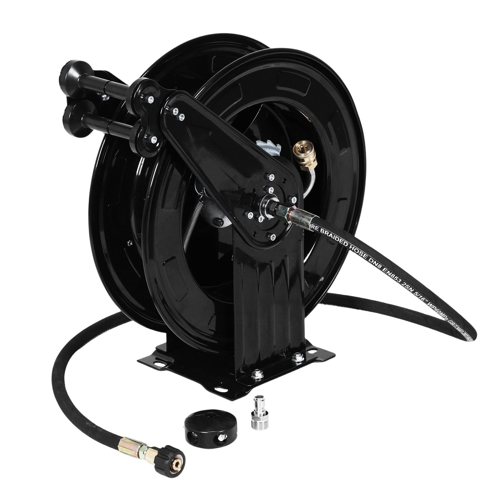 

Катушка для шланга высокого давления выдвижная сверхпрочная катушка для шланга с автоматическим сматыванием катушка для шланга мойки высокого давления для воды/воздуха/масла 4000 PSI