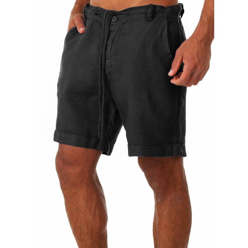 Summer Men's Drawstring Shorts, Yoga Exercise, Running, Fitness and Leisure Five Quarter Shorts