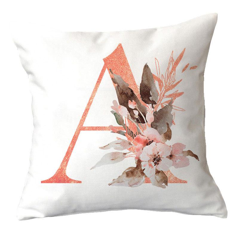 

Скандинавская Наволочка Розовая Буква Наволочка для Подушки Автомобиль Диван Пояс Домашний Декор 45 * 45 (45g peach skin velvet)