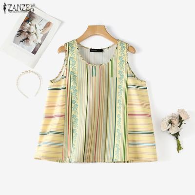 Damen Freizeit Rundhals Ärmellos Print Tanktops
