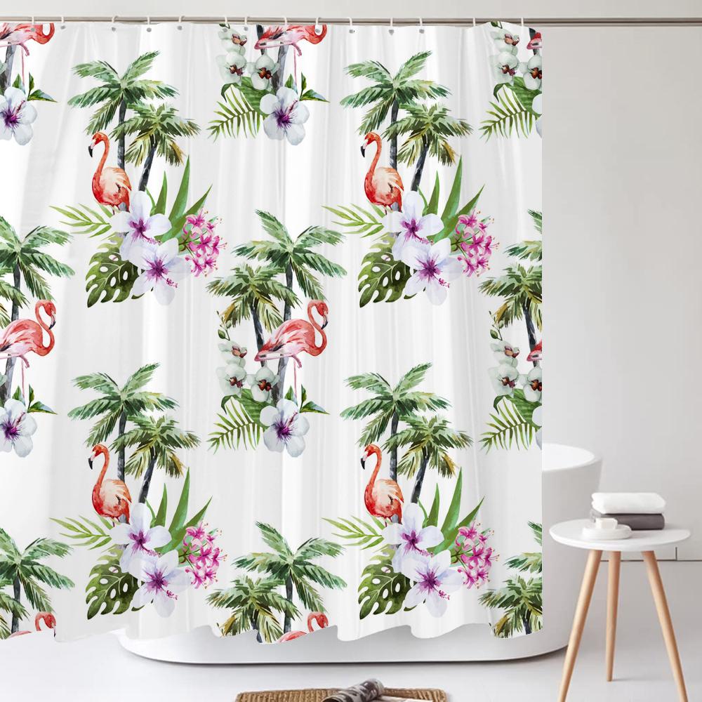 Elegant Flowers Shower Curtain 3D Print Floral Bathroom Curtain Polyester Bath Curtains Room Decor Curtain Washable With Hooks