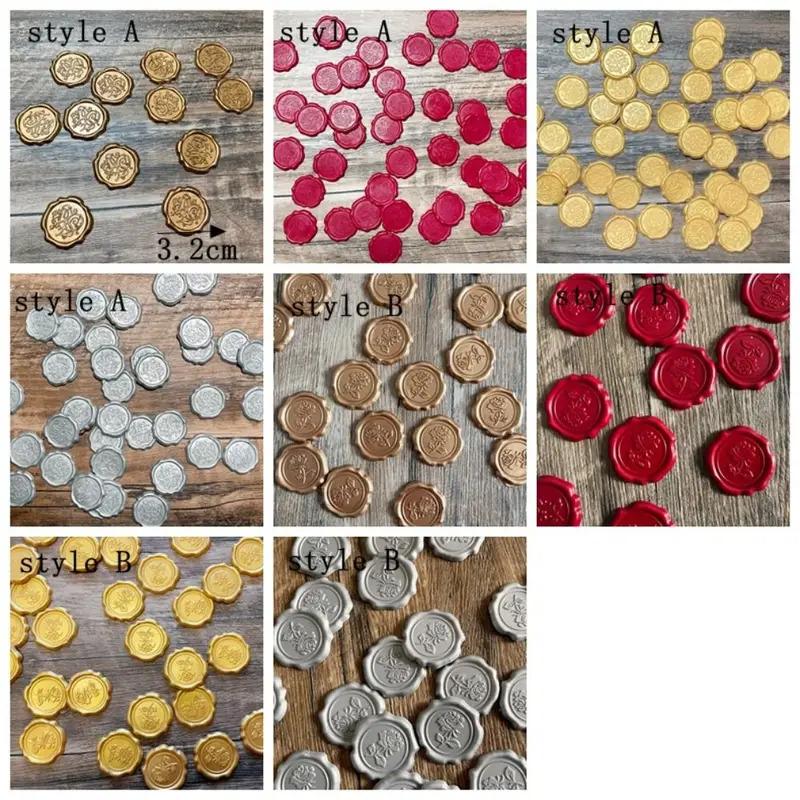 Exquisite 20pcs Personalized Wax Seal Stickers Self Adhesive Round for Wedding Invitation Envelope DIY