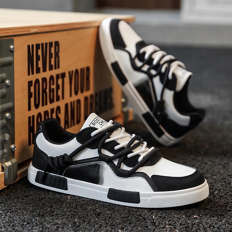 

Мужские корейские кеды для скейтбординга, модная повседневная спортивная обувь, обувь для ходьбы, уличная легкая и модная обувь 47 белый