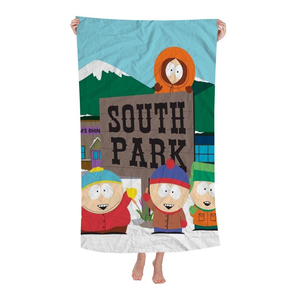 South Cartoon Parke Microfiber Beach Towel Absorbent Quick Dry Soft Yoga Swimming Resort Mountain Climbing Towel