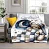 Teddy Bear Night Sky Blanket Flannel Blanket for Bed, Sofa, Camping, Hiking, Picnic Essentials, Gift for Family Fan Gifts