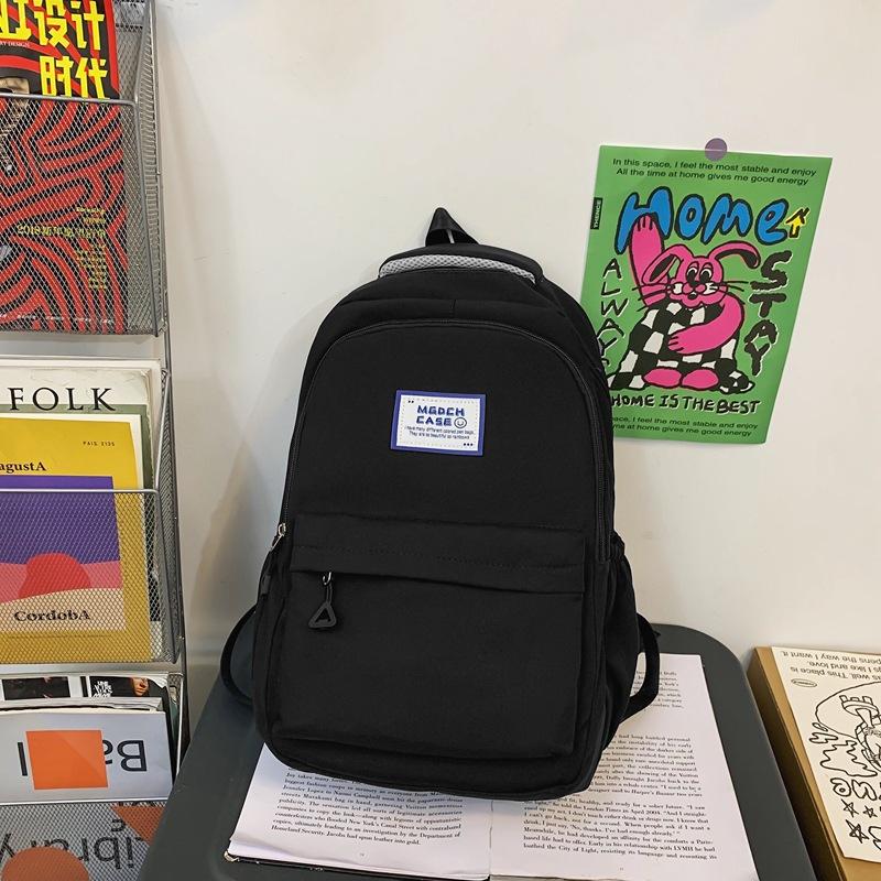 

Junior high school student schoolbag women s simple and versatile casual backpack ins Japanese lightweight girls high school college student backpack Single pack чёрный