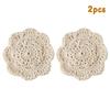 2/4Pcs Bohemian Floral Crochet Coasters Perfect For Coffee Table Vintage Restaurant, Bar, Home Residence Kitchen Decoration