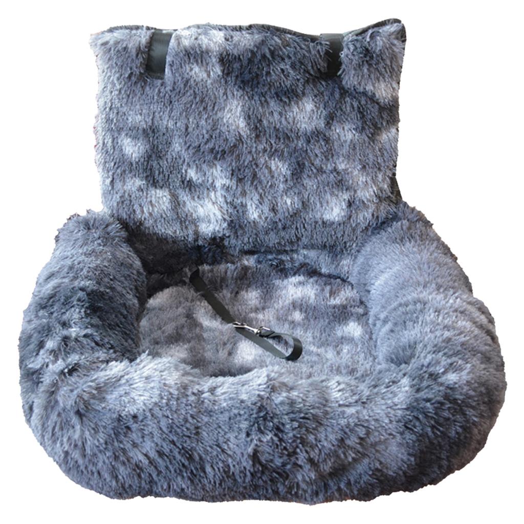 Removable Washable Cushion with Safety Belt Non-slip Dogs Travel Bed Soft Plush Dog Seat for Small & Medium Pets