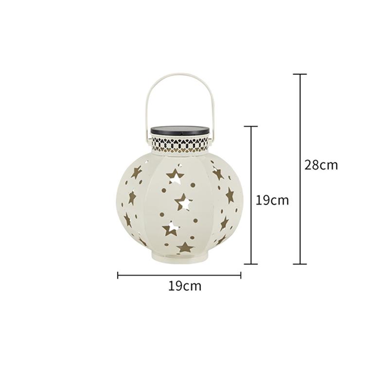 

Retro Solar Star Lantern, LED Hanging Garden Light with Star Shadow Projection, Waterproof for Outdoor Patio Decor бежевий