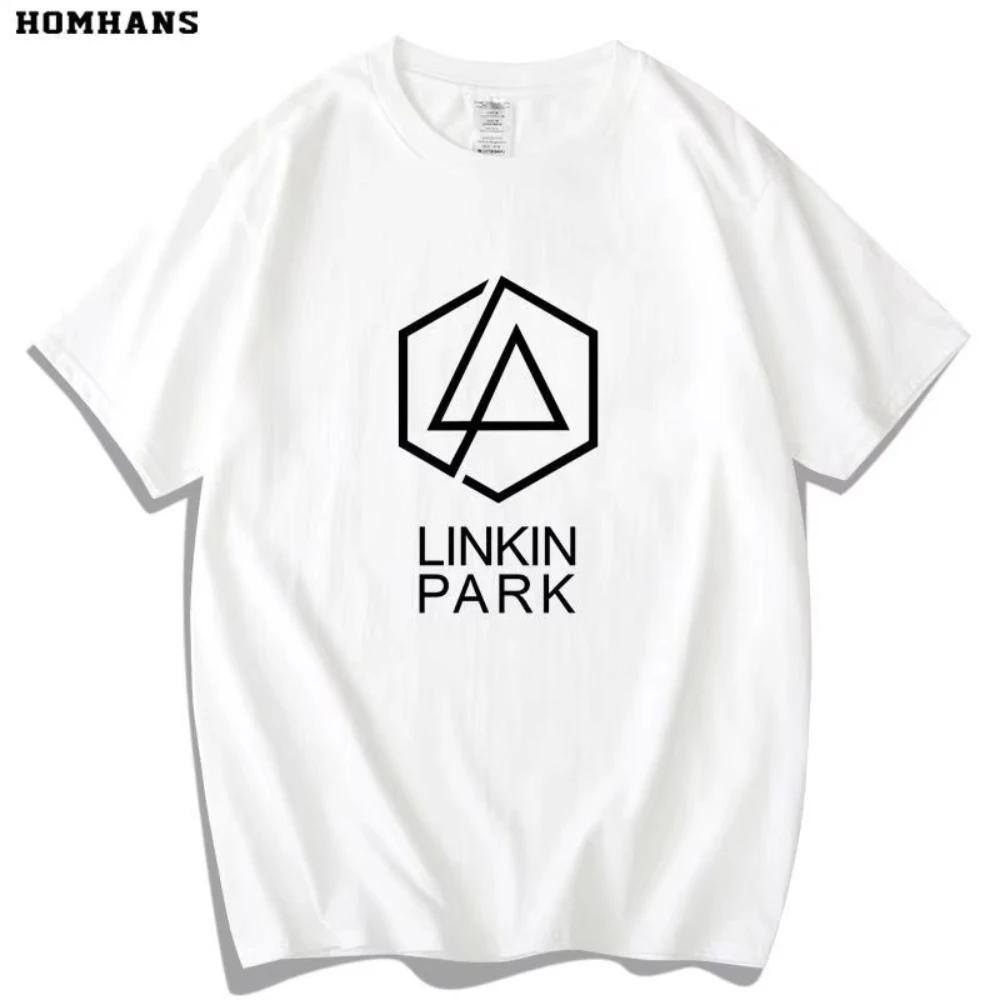 Červené tričko s krátkým rukávem Han Lincoln Park Pánské Dámské Linkin Park Evropská a Americká Hudba Rocková Kapela Tide Čistá Bavlna Volný Top