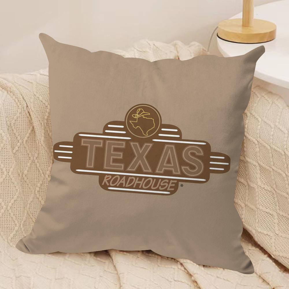 TTexas Roadhouse Cushion Cover Soft Plush Fabric DoubleSided Printed Sofa Cushion Cover for All Seasons Home Decor Gift